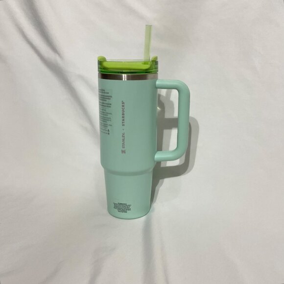 Mexico Stanley X Starbucks Tumbler 30 Oz With Handle & Straw - Mint Green Stainl - Picture 1 of 8